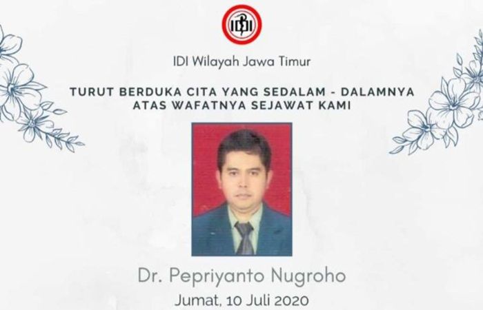 Tertular Pasien Corona di Kliniknya, Dokter di Blitar Meninggal Dunia Tertular Pasien Corona di Kliniknya, Dokter di Blitar Meninggal Dunia