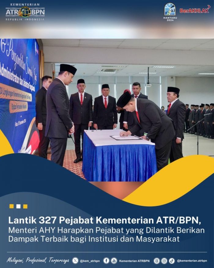 Menteri AHY Lantik 327 Pejabat Kementerian ATR/BPN di Cikeas Menteri AHY Lantik 327 Pejabat Kementerian ATR/BPN di Cikeas