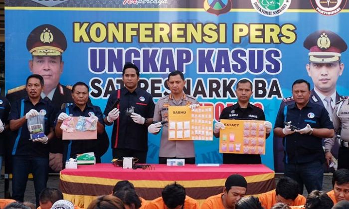 Sebulan, Polresta SIdoarjo Amankan 323,4 Gram Sabu dan 1.312 Butir Ekstasi dari 40 Tersangka