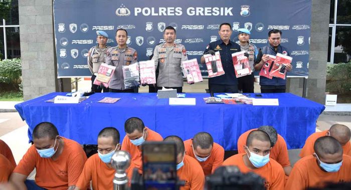Polres Gresik Tangkap 20 Tersangka Narkoba, Sita 37 Gram Sabu dan 843 Pil Dobel L