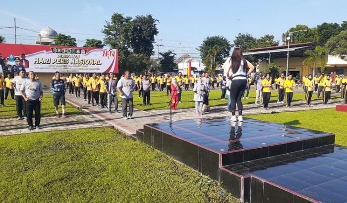 Peringati HPN 2020, Polres dan PWI Mojokerto Gelar Senam Bersama Peringati HPN 2020, Polres dan PWI Mojokerto Gelar Senam Bersama