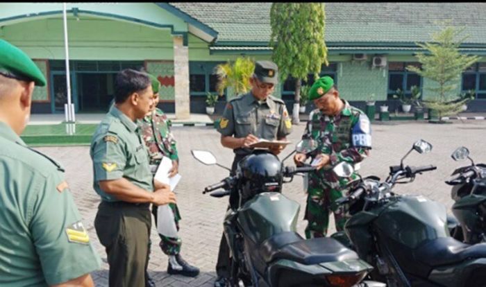 Kondisi Fisik, Hingga Kelengkapan Surat Kendaraan Anggota Kodim Surabaya Utara Diperiksa