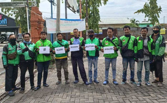 Gojek Mojokerto Bersatu Dukung Polri dengan Tagline #kamimasihbutuhpolisi