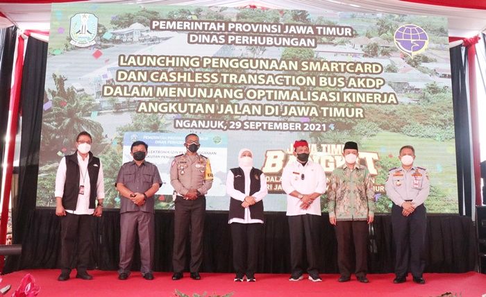 Bank Jatim Launching Pembayaran Tiket Bus AKDP Secara Cashless di Nganjuk