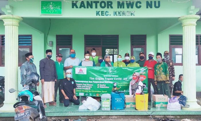 ​Gandeng SI Cegah Penyebaran Covid-19, MWC NU Kerek Tuban Bagikan Tempat Cuci Tangan