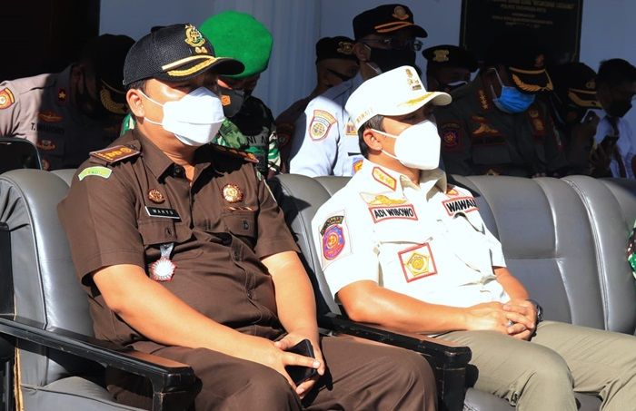 Wawali Pasuruan Bersama Forkopimda Hadiri Apel Gelar Pasukan Operasi Patuh Semeru 2021