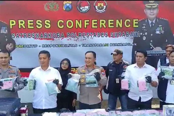 Polrestabes Surabaya Amankan 28,275 Kg Sabu dan Puluhan Ribu Pil Ekstasi