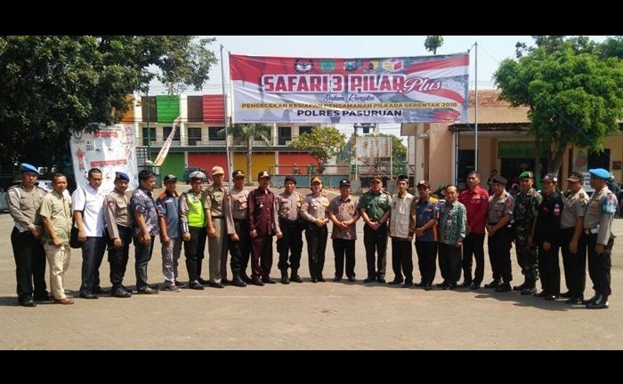 Cek Kesiapan Pengamanan Pilkada, Polres Pasuruan Gelar Safari 3 Pilar Plus 