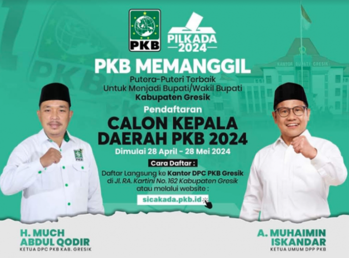 PKB Resmi Buka Penjaringan Cabup-Cawabup Gresik 2024, Catat Tanggalnya PKB Resmi Buka Penjaringan Cabup-Cawabup Gresik 2024, Catat Tanggalnya