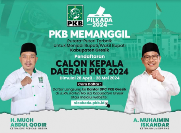 PKB Resmi Buka Penjaringan Cabup-Cawabup Gresik 2024, Catat Tanggalnya