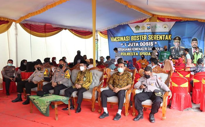 Jelang Lebaran 2022, Kapolresta Sidoarjo Ikuti Zoom Meeting 1 Juta Vaksin Booster