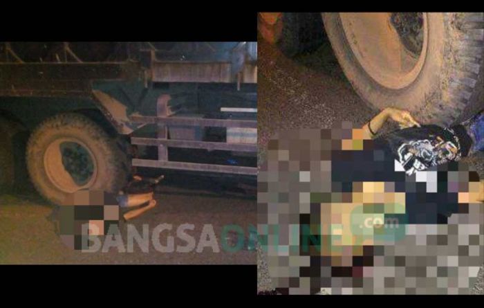 Truk Fuso Lindas Sepeda Motor di Sumedangan Pamekasan, Tiga Korban Tewas Seketika