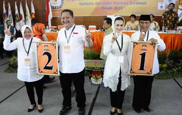 Perang Slogan Dimulai, Risma-WS Dapat Nomor 2, Rasio-Lucy Nomor 1 Perang Slogan Dimulai, Risma-WS Dapat Nomor 2, Rasio-Lucy Nomor 1
