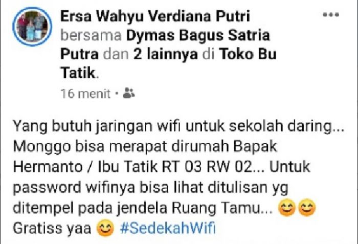 Luar Biasa, Warga Desa di Blitar Pelopori Sedekah Internet Gratis untuk Belajar Daring Luar Biasa, Warga Desa di Blitar Pelopori Sedekah Internet Gratis untuk Belajar Daring