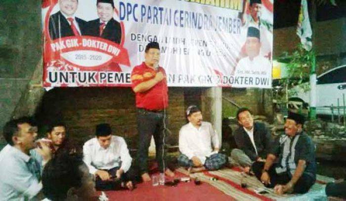 Untuk Pemenangan Paslon Nomor 1, Ketua Gerindra Jember Gencar Sosialisasi