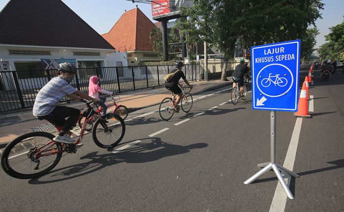 Beri Rasa Aman Pesepeda di Kota Surabaya, Dishub Siapkan Lajur Khusus Beri Rasa Aman Pesepeda di Kota Surabaya, Dishub Siapkan Lajur Khusus