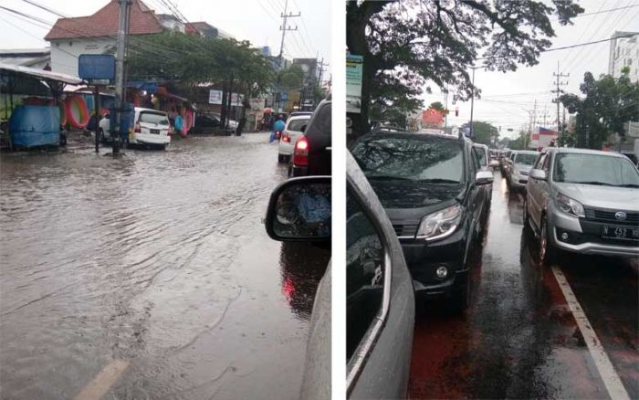 Hujan Lebat Selama Tiga Jam, Sejumlah Jalan Protokol di Kota Malang Macet Parah