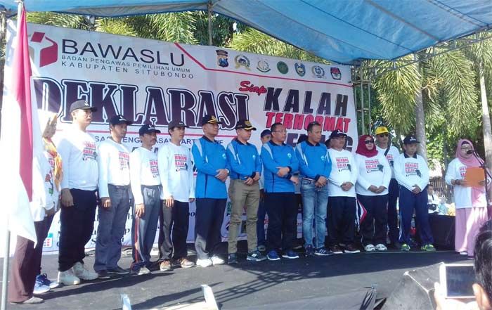 Diawali Senam Massal, Bawaslu Situbondo Gelar Deklarasi Damai Pemilu 2019