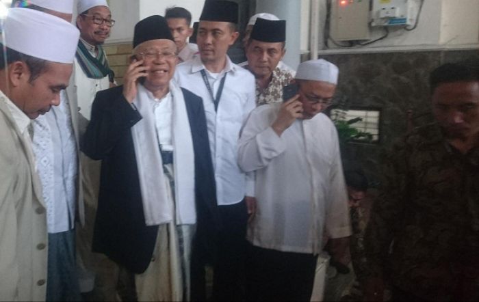 KH Ma’ruf Amin Sambangi Ponpes Riyadlul Jannah Pacet