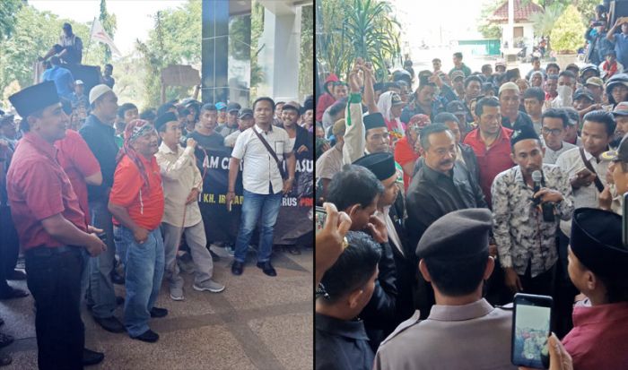 Demo DPRD Pasuruan, Aliansi Masyarakat Cinta Damai Desak Pilkades Ditunda