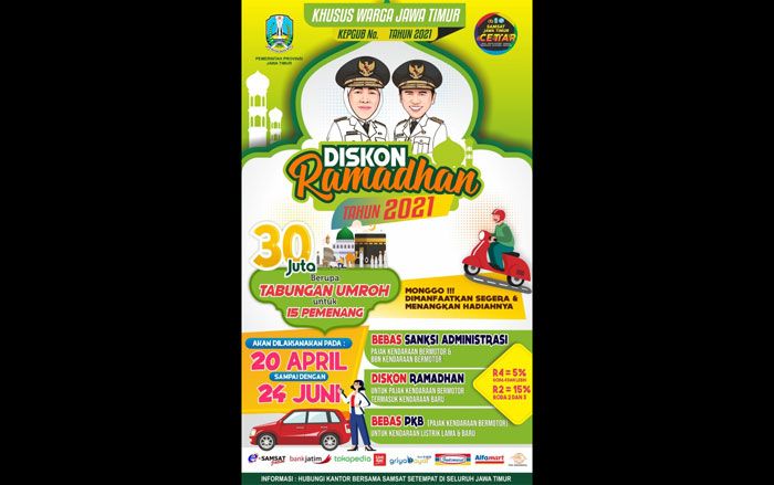 Ramadan Spesial, Gubernur Khofifah Beri Diskon Pajak Mobil dan Motor, Ada Hadiah Umrahnya Ramadan Spesial, Gubernur Khofifah Beri Diskon Pajak Mobil dan Motor, Ada Hadiah Umrahnya