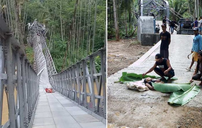Jembatan Gantung di Semanten Pacitan Nyaris Putus, Dua Orang Dikabarkan Luka-luka Jembatan Gantung di Semanten Pacitan Nyaris Putus, Dua Orang Dikabarkan Luka-luka