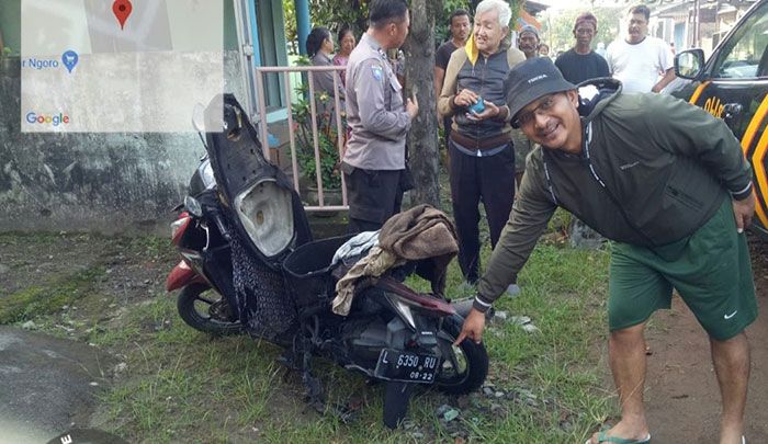 Pulang dari Malang, Motor Warga Surabaya Terbakar di Jombang