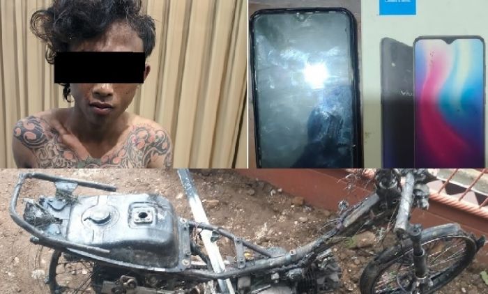 Jambret HP Gadis, Dilawan, Kejar-kejaran, Pelaku Sekarat, Motor Dibakar