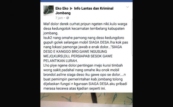 Hendak Antar Orang Sakit Tak Diberi Pinjaman MSD, Warga Kedungotok Jombang Curhat di Medsos Hendak Antar Orang Sakit Tak Diberi Pinjaman MSD, Warga Kedungotok Jombang Curhat di Medsos