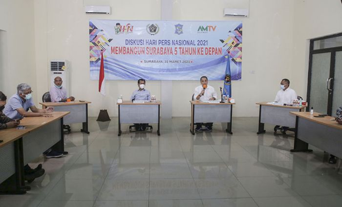 Diskusi Bersama PWI Jatim, Eri Paparkan Lima Misi Surabaya Lima Tahun ke Depan