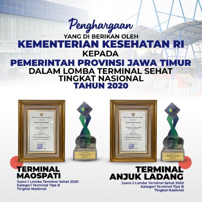 Jatim Juara Lagi, Terminal Maospati dan Anjuk Ladang Terbaik Lomba Terminal Sehat Nasional 2020 Jatim Juara Lagi, Terminal Maospati dan Anjuk Ladang Terbaik Lomba Terminal Sehat Nasional 2020