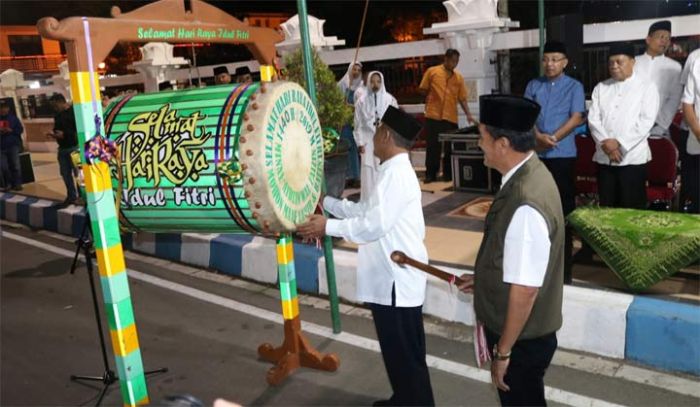 Bupati Pacitan Berangkatkan Rombongan Takbir Keliling dan Tinjau Pos Pengamanan Lebaran