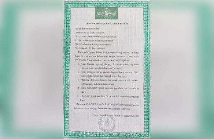 Respons Gerakan Ragukan Pilar Kebangsaan, 5.000 Nahdliyin Sultra Ikrar Setia Pancasila dan NKRI Respons Gerakan Ragukan Pilar Kebangsaan, 5.000 Nahdliyin Sultra Ikrar Setia Pancasila dan NKRI