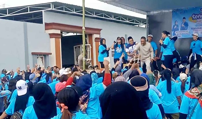 Wakil Bupati Mojokerto Hadiri Senam Bareng Ratusan Relawan Demokrat 