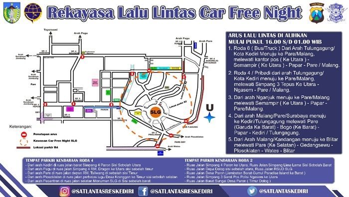 Inilah Rekayasa Lalin SLG Kediri di Malam Pergantian Tahun 2019 Inilah Rekayasa Lalin SLG Kediri di Malam Pergantian Tahun 2019
