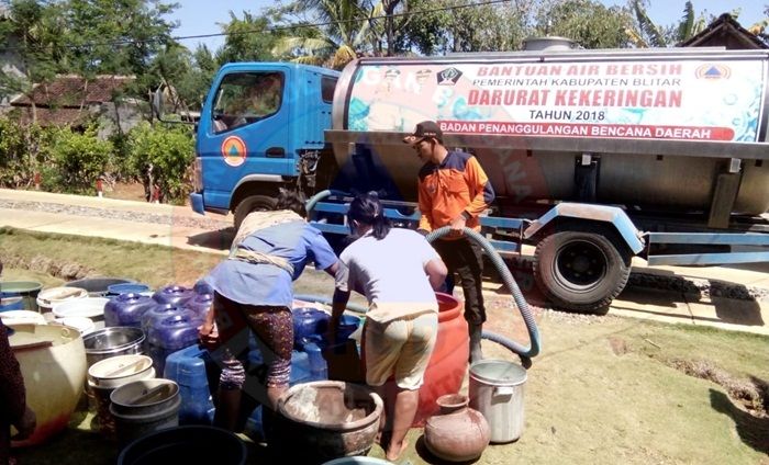 ​Dampak Kekeringan, Permintaan Dropping Air Bersih ke BPBD Blitar Meningkat