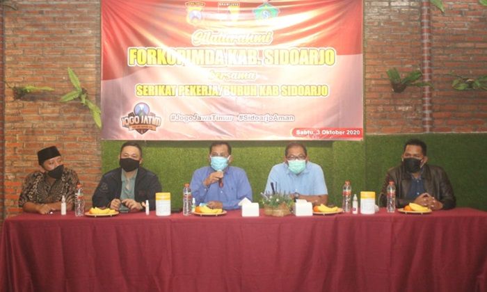 Bahas Ketenagakerjaan, Forkopimda Silaturahim Bersama Serikat Pekerja-Buruh Sidoarjo