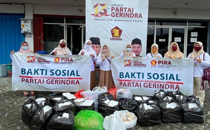 DPC dan PC Pira Gerindra Gresik Gelar Baksos Dalam Rangka HUT ke-13