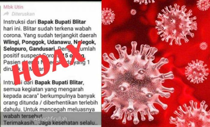 15 Warga Blitar Positif Corona, Pemkab Blitar Pastikan Hanya Hoax