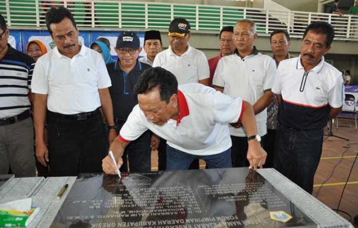 Dibuka Pertandingan Basket antar Sekolah, Bupati Sambari Resmikan Gedung WEP Tahap II