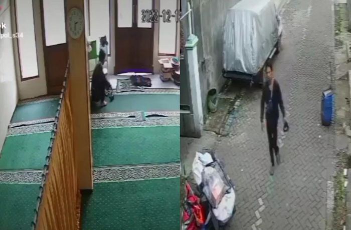 Lagi! Maling Kotak Amal Gentayangan di Sidoarjo, Aksinya Terekam CCTV