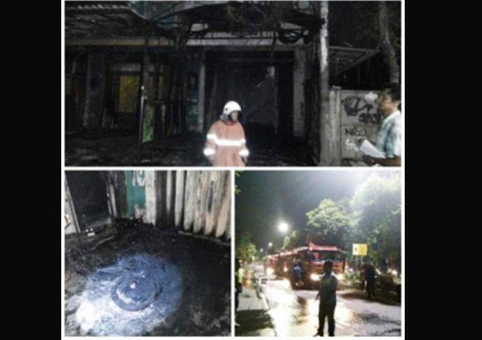 Gara-gara Bakar Ban Bekas, Dua Ruko di Gubeng Stasiun Terbakar Gara-gara Bakar Ban Bekas, Dua Ruko di Gubeng Stasiun Terbakar