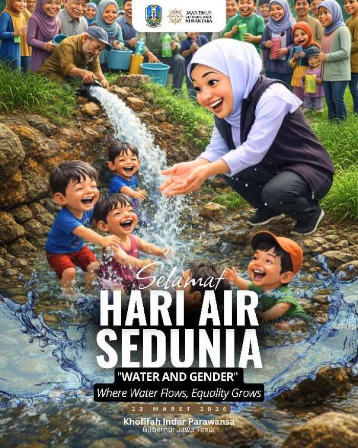 Hari Air Sedunia, Gubernur Khofifah Tekankan Akses Air Bersih dan Kesetaraan Gender