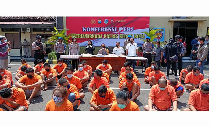 ​Januari-Maret 2021, Polres Kediri Kota Amankan 41 Tersangka Narkoba