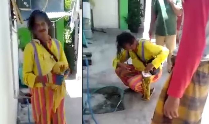 Viral, Badut Ngamen Curi CD di Probolinggo Ditangkap Warga