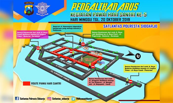 Peringatan HSN di Sidoarjo, Hindari Kawasan Alun-alun, Berikut Titik-titik Pengalihan Arusnya