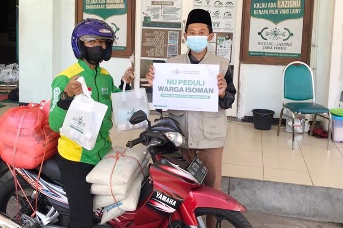 Satgas Covid-19 PWNU Jatim Manfaatkan Jasa Ojol untuk Kirimkan Paket Isoman