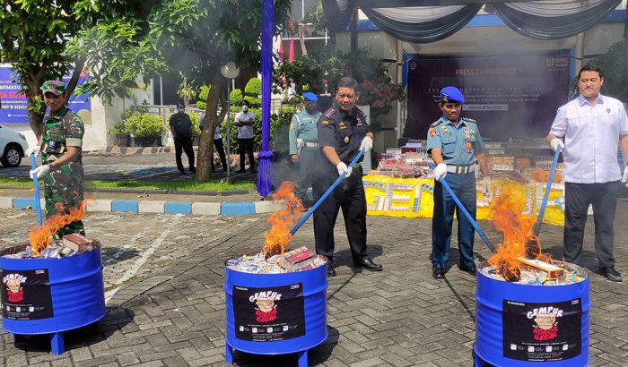 Bea Cukai Sidoarjo Musnahkan Rokok Ilegal Senilai Rp8,6 Miliar