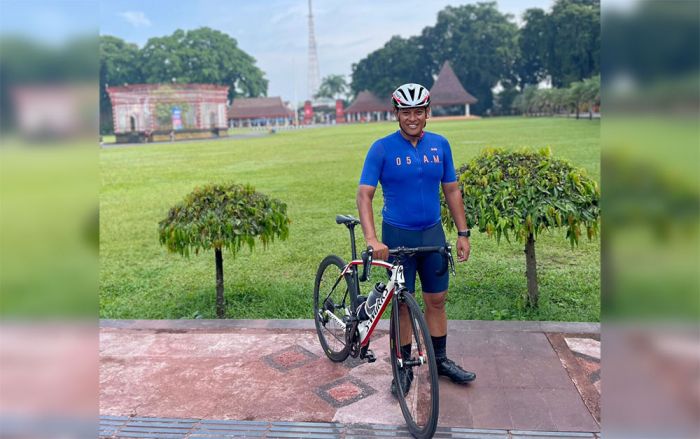 Wali Kota Kediri Gowes ke Blitar untuk Tanda Tangani MoU, Disambut Pantun Bupati Blitar