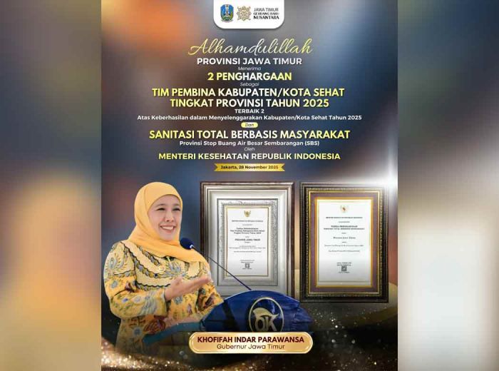 Lagi, Pemprov Jatim Boyong Dua Penghargaan KKS dan STBM Award dari Kemenkes RI